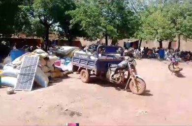 Internally displaced people from Débé on the compound of the Cathedral in Dedougou, Burkina Faso 2023