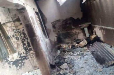 Parish house burned down by gunmen